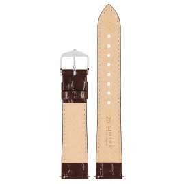 Hirsch 01028150-2-18 Leather Watch Strap Crocograin M 18 mm Brown