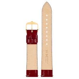 Hirsch 12302860-1-18 Lederband für Uhren Crocograin M 18 mm Weinrot