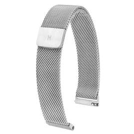 Hirsch 30161434-2-20 Milanaise-Armband für Uhren 20 mm Silberfarben