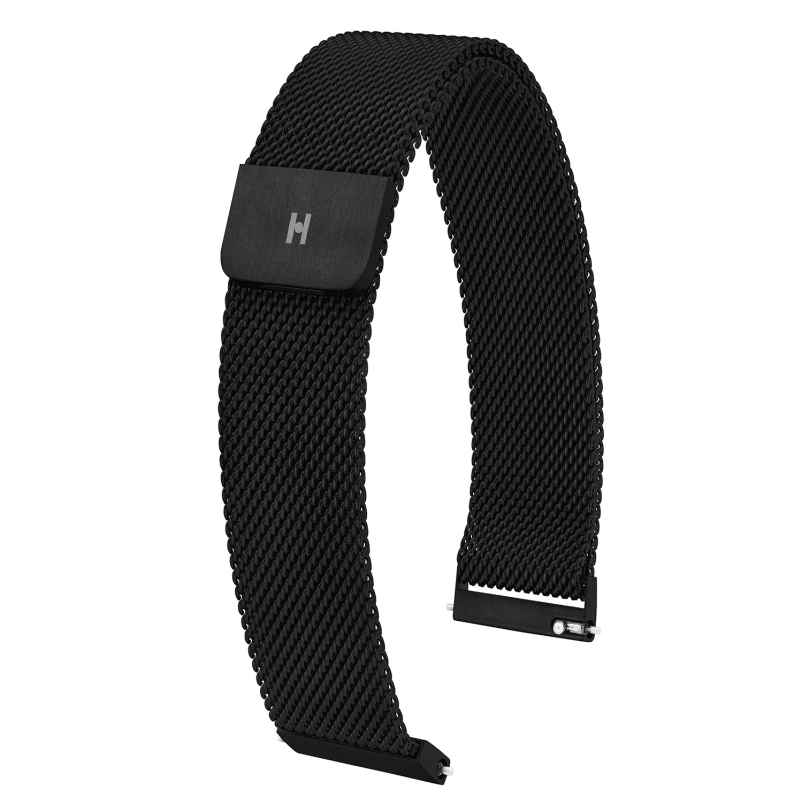 Hirsch 30161450-5-20 Milanaise Uhrenarmband 20 mm Schwarz 0050513294946