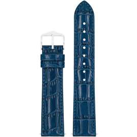 Hirsch 03427080-2-18 Leder-Uhrenarmband Louisianalook L 18 mm Blau
