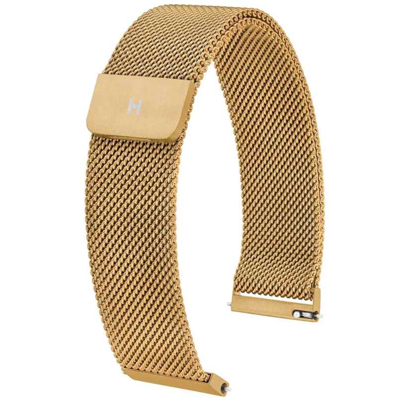 Hirsch 30161410-1-22 Milanaise Uhrenarmband 22 mm Goldfarben 0050513314651