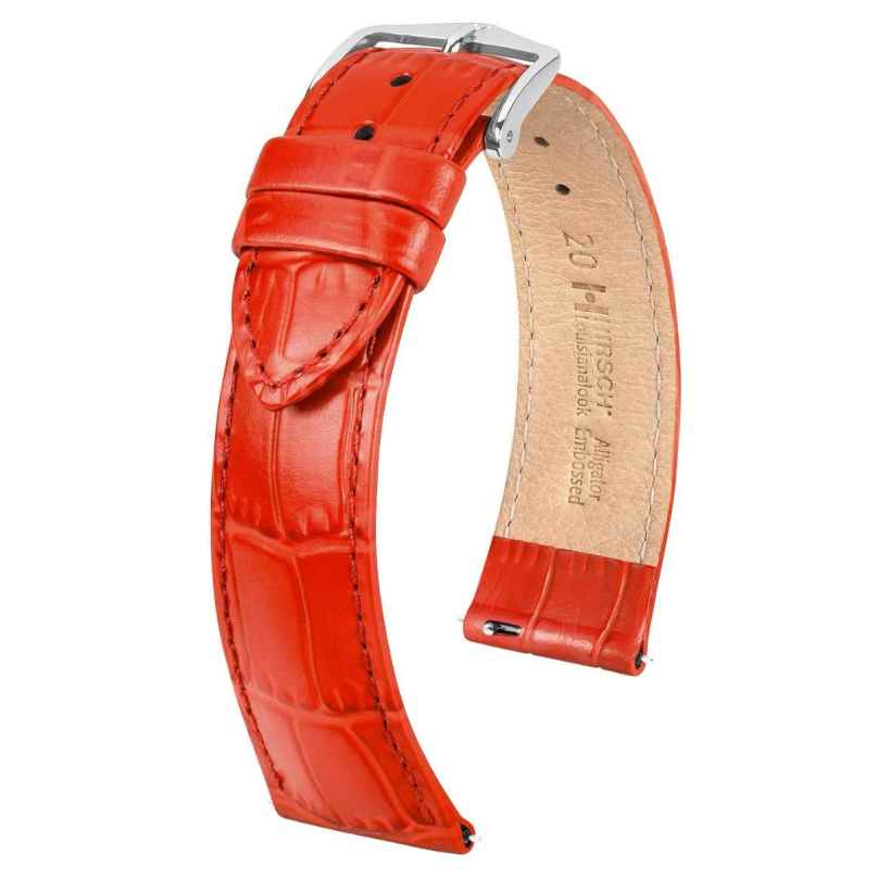 Hirsch 03427020-2-18 Uhrband Leder Louisianalook L 18 mm Rot 0050513307080