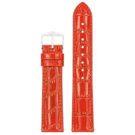 Hirsch 03427020-2-18 Watch Strap Leather Louisianalook L 18 mm Red