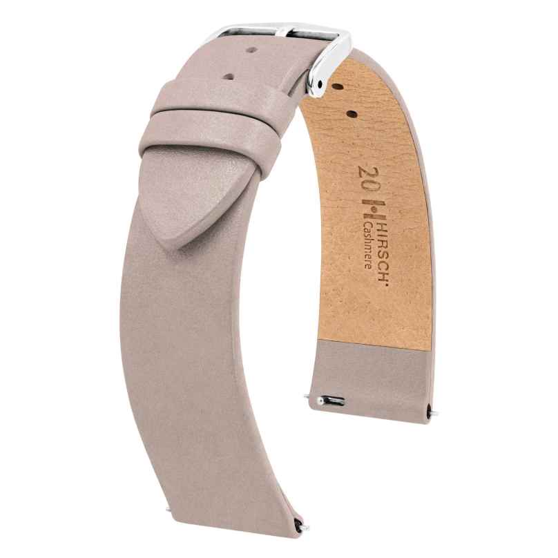 Hirsch 03902195-2-20 Uhren-Armband Cashmere M 20 mm Leder Taupe 0050513315665