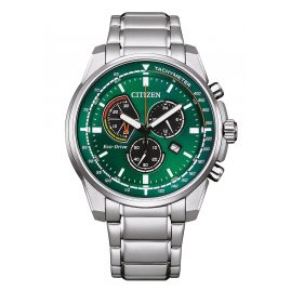 Citizen AT1190-87X Eco-Drive Solar Chrono Men's Wristwatch Steel/Green