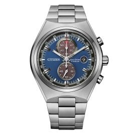 Citizen CA7090-87L Eco-Drive Men's Wristwatch Chronograph Titanium Blue