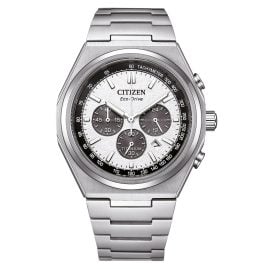 Citizen CA4610-85A Eco-Drive Herrenuhr Chronograph Titan Silberfarben
