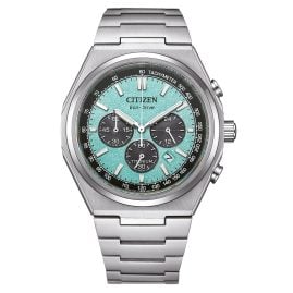 Citizen CA4610-85M Eco-Drive Herren-Armbanduhr Chronograph Titan Türkis