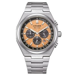 Citizen CA4610-85Z Eco-Drive Herrenarmbanduhr Chronograph Titan Pfirsich