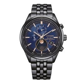 Citizen BY1035-56L Eco-Drive Herrenuhr Funk-Solar Mondphase Schwarz/Blau