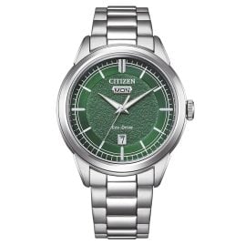 Citizen AW0151-85XC Eco-Drive Solar Men's Wristwatch Steel/Green