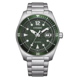 Citizen AW1880-55X Eco-Drive Marine Sports Solar Herren-Armbanduhr Stahl/Grün