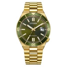 Citizen NJ0232-53X Herren-Armbanduhr Automatik 10 bar Goldfarben/Grün