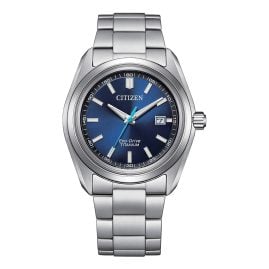 Citizen AW1900-50L Eco-Drive Solar Wristwatch for Men Titanium/Blue