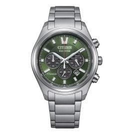 Citizen CA4750-51X Eco-Drive Herren-Armbanduhr Chronograph Solar Titan/Grün