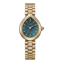 Citizen EM1203-57X Eco-Drive Solar Damenuhr Rainell Roségoldfarben/Grün