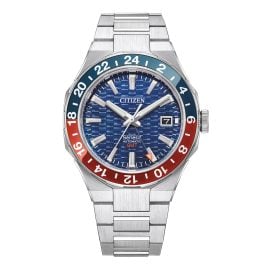 Citizen NB6030-59L Mens' Watch Automatic Series 8 GMT Steel/Blue-Red