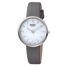 Boccia 3279-07 Titanium Ladies' Watch Grey Leather Strap
