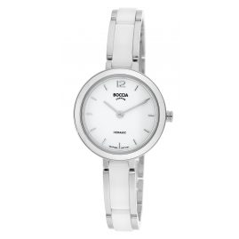 Boccia 3333-01 Damen-Armbanduhr Titan/Keramik Weiß