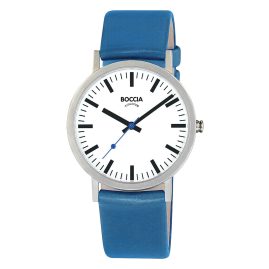 Boccia 3651-11 Titan Armbanduhr mit blauem Lederband