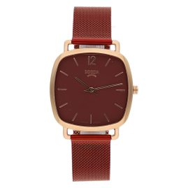 Boccia 3334-09 Women's Wristwatch with Mesh Strap Red