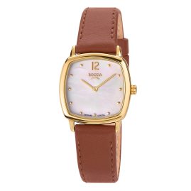 Boccia 3343-02 Women's Wristwatch Titanium Brown/Gold Tone