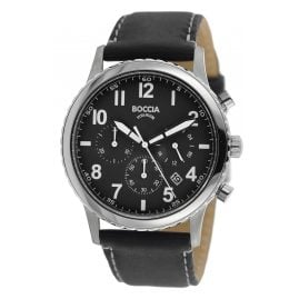 Boccia 3745-01 Men's Watch Chronograph Titanium with Leather Strap