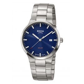Boccia 3652-02 Men's Solar Watch Titanium Sapphire Crystal Blue