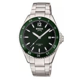 Boccia 3653-02 Men's Watch Automatic Titanium Black/Green