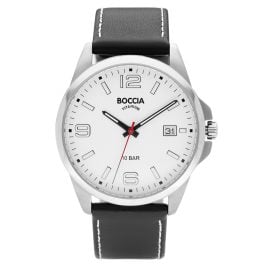 Boccia 3671-01 Men's Watch Titanium with Black Leather Strap