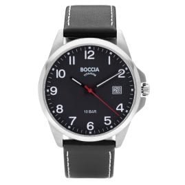 Boccia 3671-02 Men's Watch Titanium with Black Leather Strap