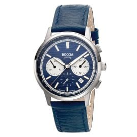 Boccia 3734-02 Men´s Watch Chronograph Titanium Dark Blue