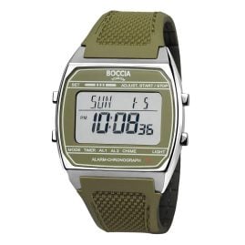 Boccia 3738-03 Digitalwatch in Unisex Size Titanium Olive Green