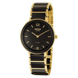 Boccia 3311-04 Damenuhr Titan Schwarz/Goldfarben