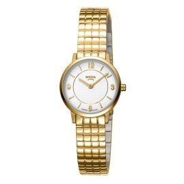 Boccia 3371-05 Damenuhr Titan Goldfarben mit Saphirglas