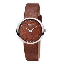 Boccia 3364-05 Damen-Armbanduhr Titan mit Lederband Braun