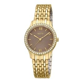 Boccia 3376-03 Damen-Titanuhr mit Saphirglas Goldfarben/Braun