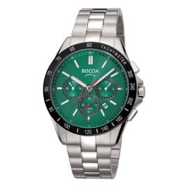 Boccia 3733-02 Men's Watch Chronograph Titanium/Green