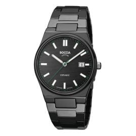 Boccia 3675-01 Herrenuhr Keramik/Titan mit Saphirglas Schwarz