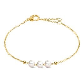 Boccia 03072-02 Damen-Armband Titan Goldplattiert mit 3 Süßwasser-Zuchtperlen