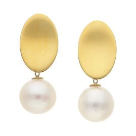 Boccia 05104-02 Damen-Ohrringe Titan Goldplattiert mit Süßwasser-Zuchtperlen