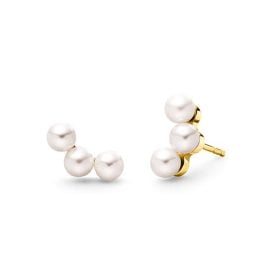 Boccia 05107-02 Women's Stud Earrings Gold Plated Titanium with Pearls