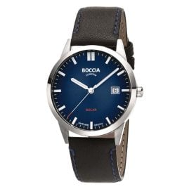 Boccia 3673-01 Men's Solar Watch Dark Blue with Sapphire Crystal