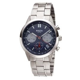 Boccia 3737-02 Herrenuhr Solar Chronograph Titan Blau