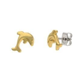 Boccia 05090-02 Children's Stud Earrings Dolphine Titanium Gold Tone