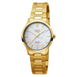 Boccia 3363-05 Women's Solar Watch Titanium Gold-Tone/Mother-of-Pearl