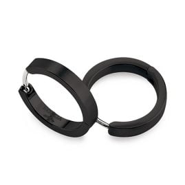 Boccia 0577-07 Women's Hoop Earrings Black Plated Titanium
