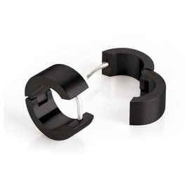 Boccia 0503-12 Women's Hoop Earrings Black Titanium