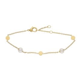 Boccia 03060-02 Damen-Armband Titan Goldfarben mit Perlen